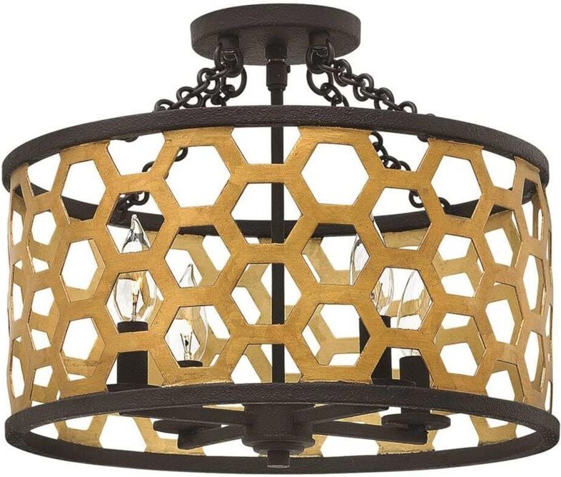 Elstead - Deckenleuchte Designlampe Wohnzimmerleuchte Stahl Glas d 40,6 cm 4 Flammig