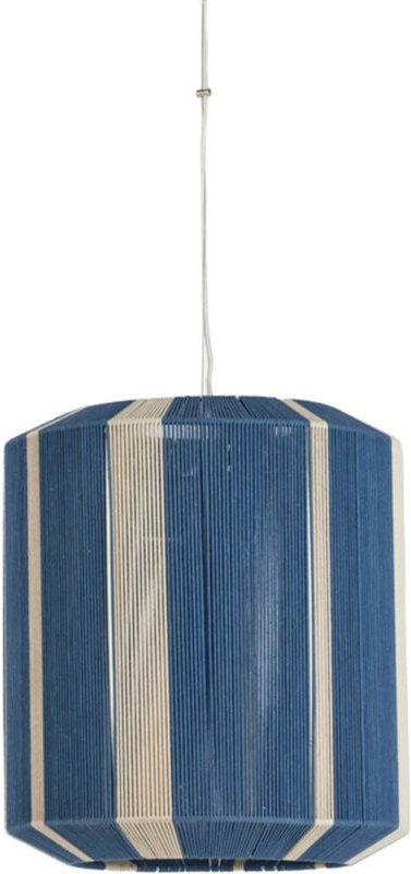 Light & Living - hängeleuchte - Kozana - blau - textil - E27 -