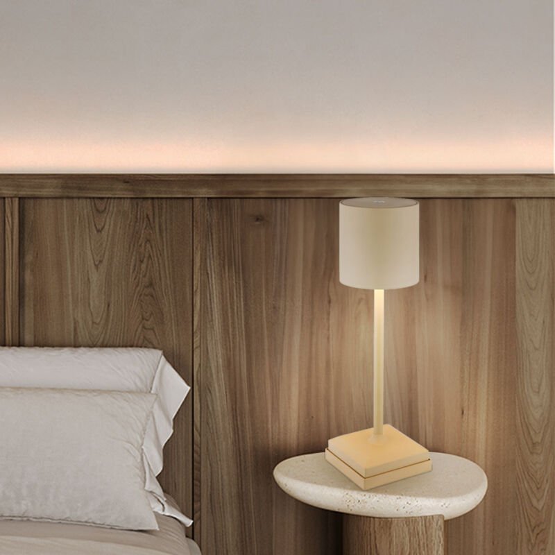 Globo Lighting - Tischleuchte Tischlampe Nachttischlampe sand Touchdimmer Akku led h 32 cm