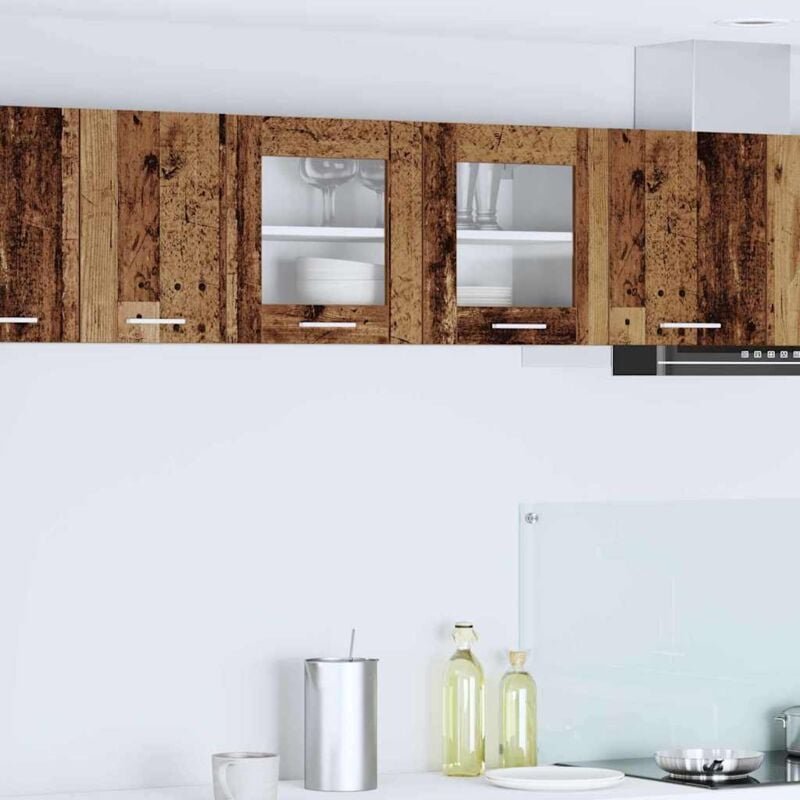 Hängeschrank mit Tür Riga Altes Holz und Weiß 80 x 31 x 40 cm vidaXL