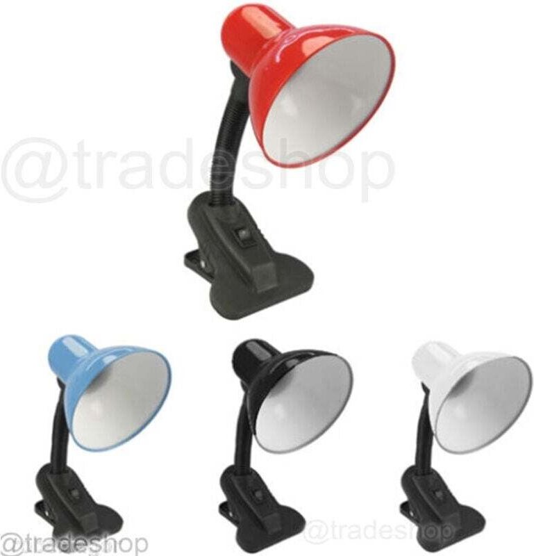 Vtizikl Lampada Estetista Snodabile Orientabile E27 Con Morsetto Scrivania Tavolo 108b -