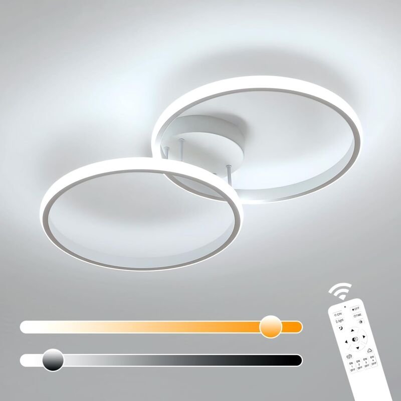 Comely - Dimmbare LED-Deckenleuchte, 39 w, 4275 lm, moderne LED-Deckenleuchte für Schlafzimmer mit Fernbedienung, 3000 k...