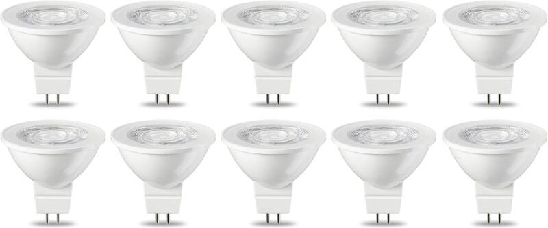 Beijiyi - Basics 10er-Pack LED-Spot-Leuchtmittel, GU5.3 MR16, 5 w (entspricht 35 w), warmweiß, nicht dimmbar [Energiekla...