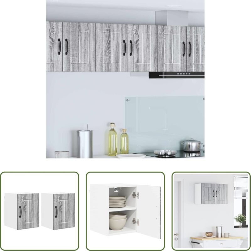 vidaXL Küchenorganisation - Küchenschrank 2 pcs Graues Sonoma 30 x 31 x 40 cm Holzwerkstoff