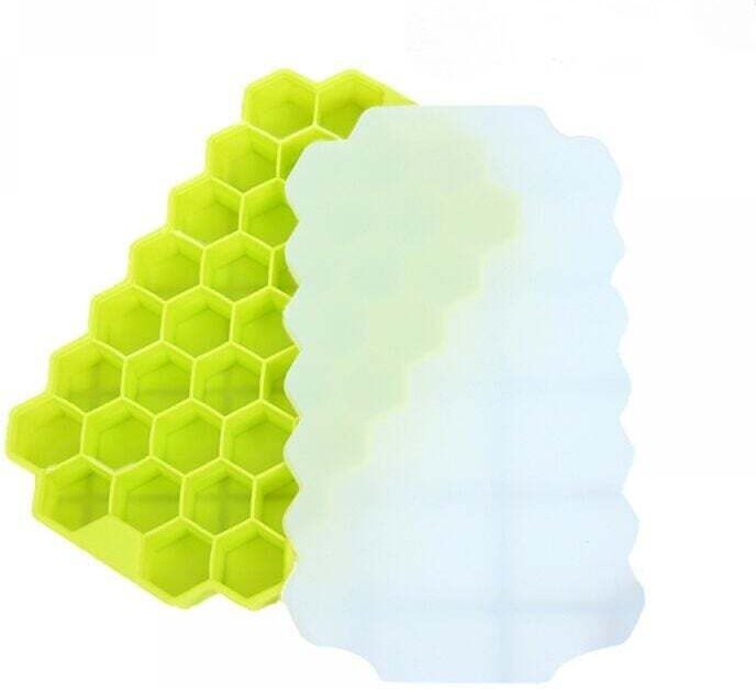 2er-Pack Silikon-Eiswürfelformen mit Deckel, BPA-frei, leicht zu lösende quadratische Gefrierformen, lebensmittelechtes,...