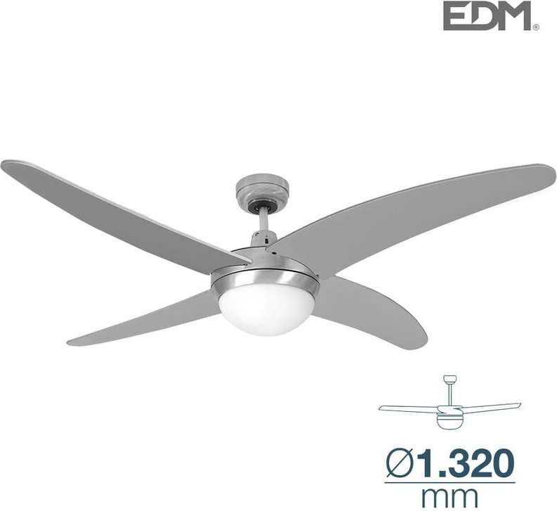 EDM - Deckenventilator caspio silber/nickel Modell Leistung: 60w Flügel: ø132cm mit Fernbedienung