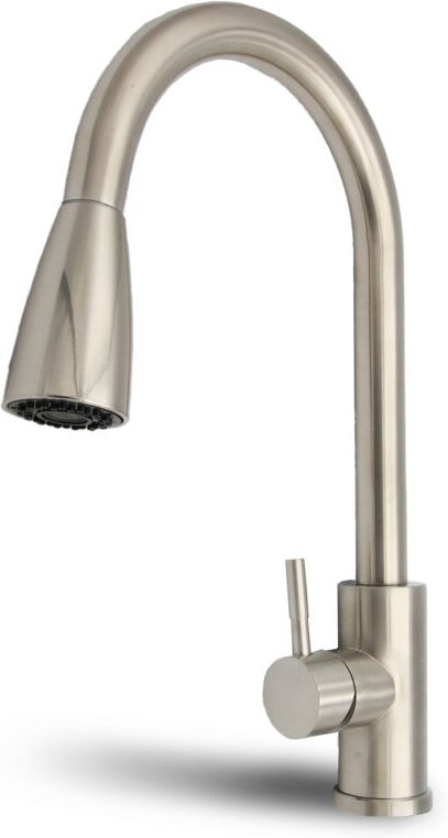 Küchen Armatur Edelstahl hoher Lauf