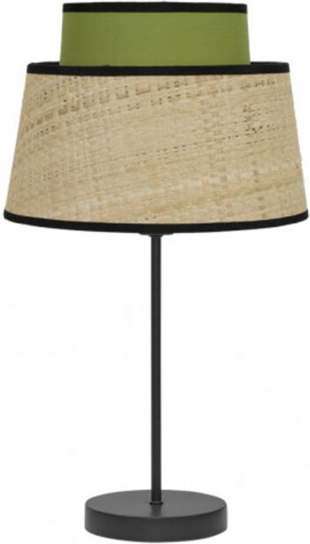 Fabrilamp - Tischlampe mit grünem und natürlichem Lampenschirm Jia Modell