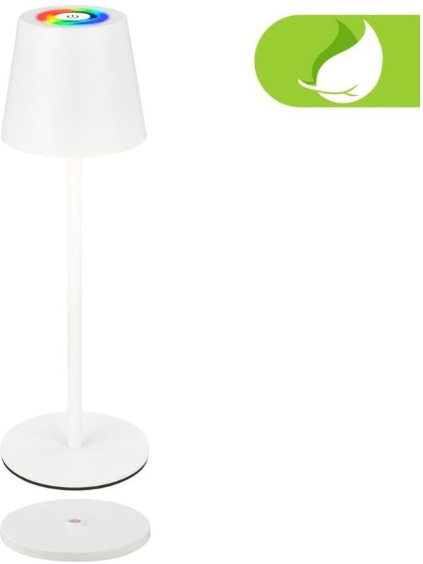 Briloner - rgbw led Tischleuchte kabellos IP44 Akku Tischlampe Ladestation Dimmbar Touch