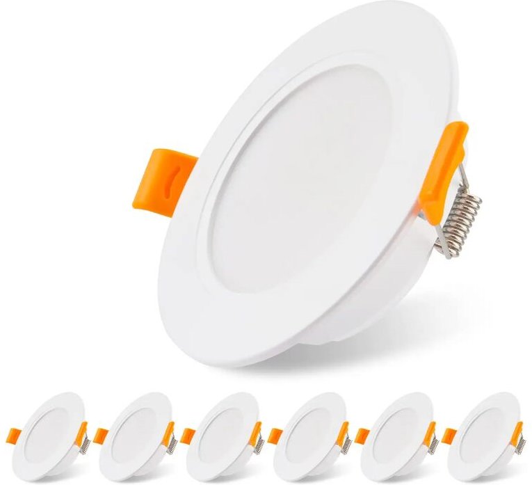6er Pack Ultraflache led Einbaustrahler 230V 5W, Deckeneinbauleuchte, 3000K led Strahler, Deckenstrahler, für Badezimmer...