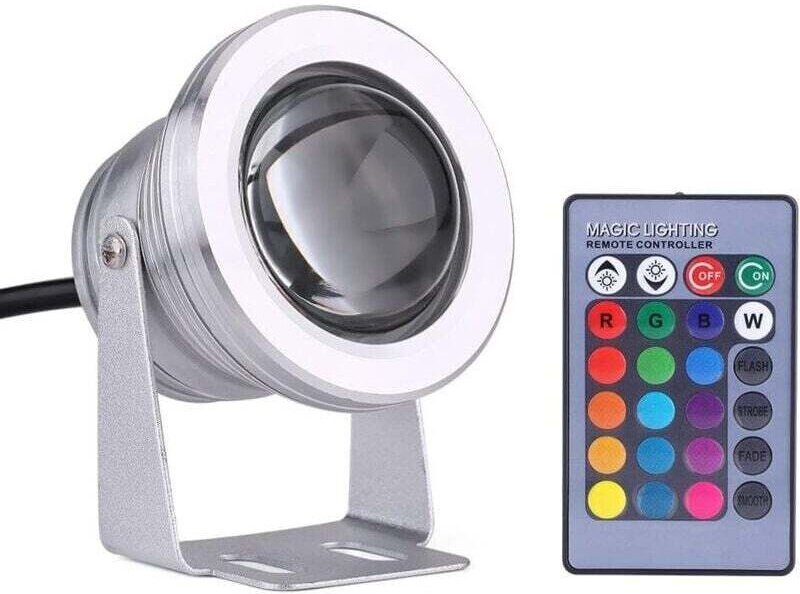 LED-Außenleuchte, Marine-Boots-Yacht-IP65 10W 12V RGB LED-Spotleuchte, regensicher mit Fernbedienung.