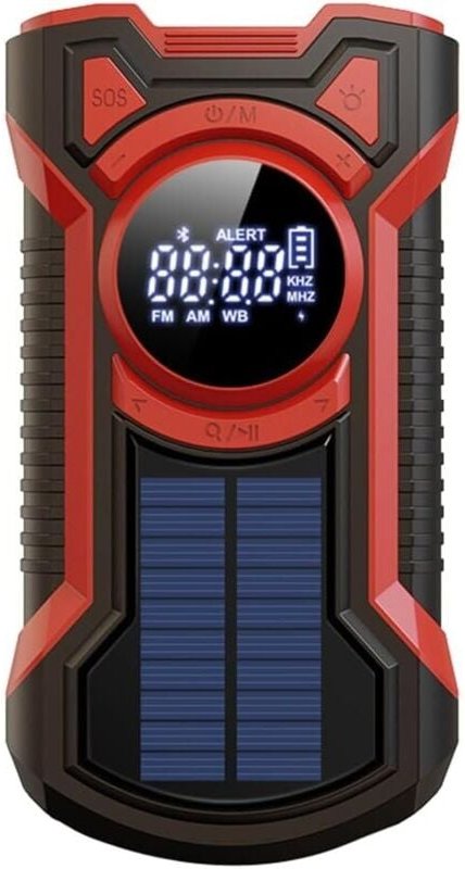 Tragbares AM/FM/Kurbel-Notfallradio mit LED-Taschenlampe, Bluetooth 5.0-Lautsprecher-A