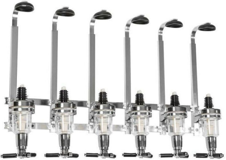 Wandmontierter Bar Pro Flaschenhalter aus Stahl für 6 Flaschen, Spirituosen- und Weinspender