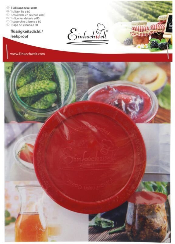 Einkochwelt - Silikondeckel 80 mm, Deckel für Weck Rundrandgläser 22510