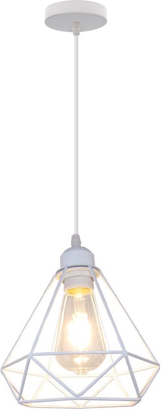 Axhup - Pendelleuchte, 1 Flammig Hängelampe im Industri Stil, Kronleuchter mit Ø20cm Diamant Käfig für Wohnzimmer Schlaf...