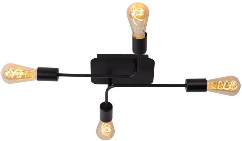 Lester - Deckenleuchte - 4xE27 - Schwarz - Lucide