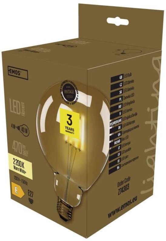 Thumbnail - Vintage LED Glühbirne Globeform G125 4 W E27 warmweiß+