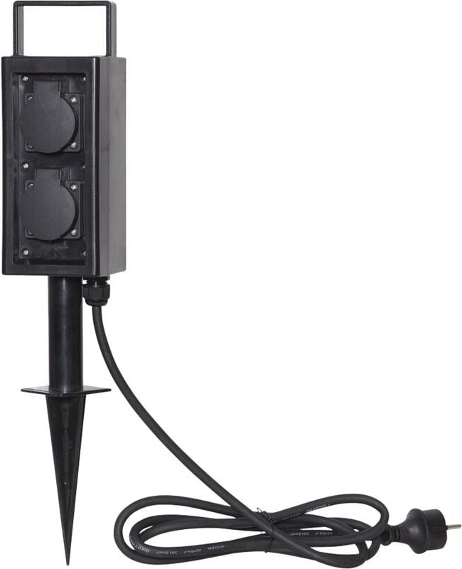 Gartensteckdose 'Plugge', schwarz, für 4 Stecker