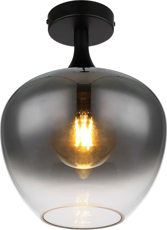 Thumbnail - Deckenleuchte - Maxy - schwarz - glas rauchglas - ø 24cm - Globo