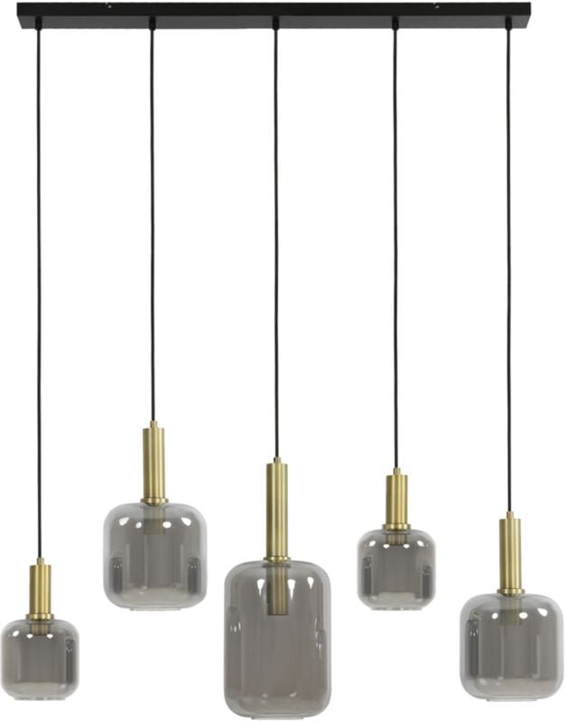 Hängeleuchte - Lekar - bronze - glas rauchglas - - Light&living