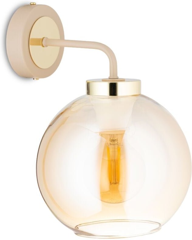 Cris Beige Glas Wandleuchte 1xE27