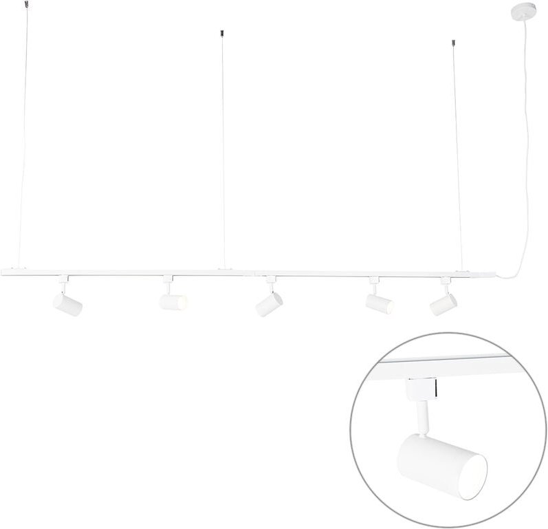 Thumbnail - Modernes Hängeschienensystem mit 5 weißen Strahler - Iconic Jeana 1-phasig