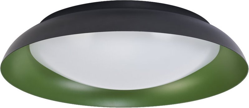 LEDVANCE Orbis Plate LED-Deckenleuchte, schwarz-grün, 45W, 2200lm, 3000K, 480mm, 830 freundliches Warmweiß, durch Kicken...