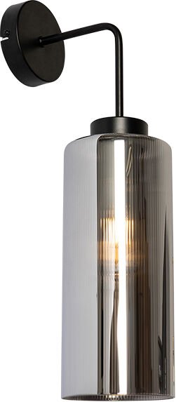 Smarte Wandleuchte schwarz mit Rauchglas inkl. WiFi ST64 - Laura