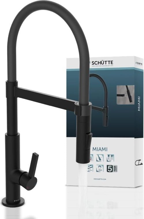 Thumbnail - Miami Spültischarmatur, Schwarz matt, mit Soft-Touch Schlauch