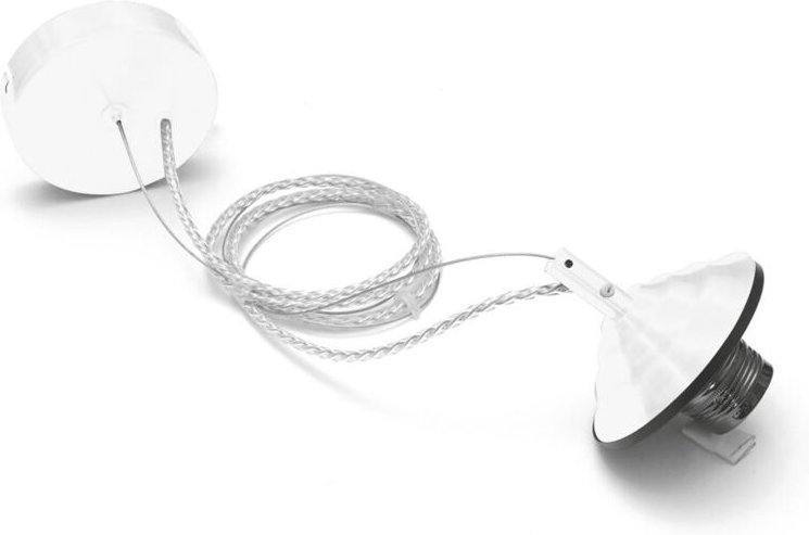 Gea Luce - Alice Aufhängungsset Code v/g – Weiße Rosette, transparentes Kabel, E27, max 60W, IP20