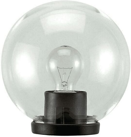 Led Leds - 60-Watt-Kugellaterne mit Stabkopf, 30 cm Durchmesser, schwarze Farbe und klare Kugel.