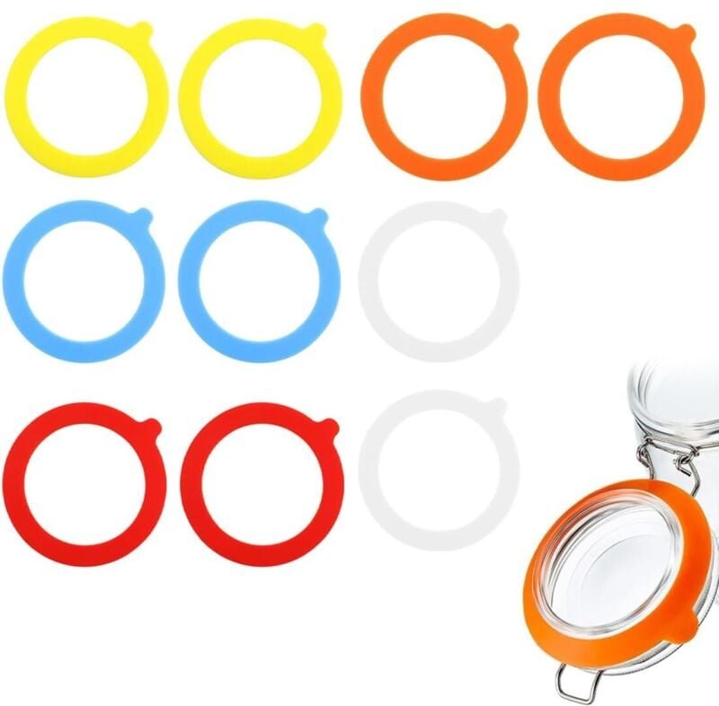 CCYKXA Set mit 10 Silikon-Glasdichtungen, austauschbare Glasdichtungen, Gummidichtungen für Clip-on-Glasdeckel