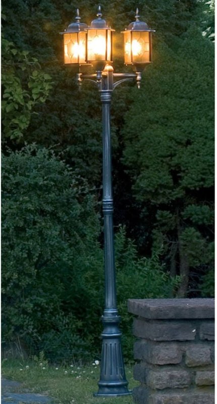 Straßenlaterne milano Kandelaber im Landhausstil, Schwarz, 3 flammig, Höhe 230cm