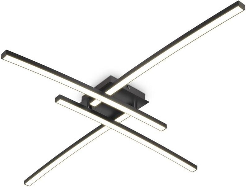 B.k.licht - Deckenleuchte 69x49 cm - 20W, 2200lm, led, warmweiß, schwarz