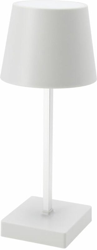 Tischleuchte Indoor Akku Tischlampe dimmbar 3-Stufen Nachttischleuchte USB, weiß, LED warmweiß, LxBxH 10,5x10,5x26 cm