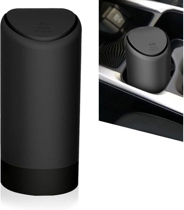 Einteiliger Auto-Abfalleimer mit Deckel, Mini-Trageabfalleimer, auslaufsicherer Silikon-Abfalleimer, passend für die mei...