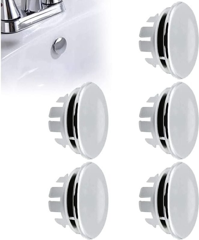 Odipie - Spülbecken-Überlaufstopfen, Überlauf-Stopper-Ring, runde Loch-Spülbeckenverkleidung, Ablaufloch-Ersatzteile, ru...