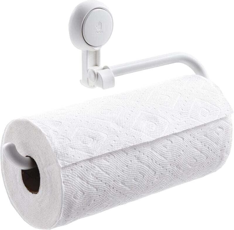 Küchenrollenhalter mit Saugnapf, selbstklebend, zur Wandmontage, kein Bohren erforderlich, abnehmbar.