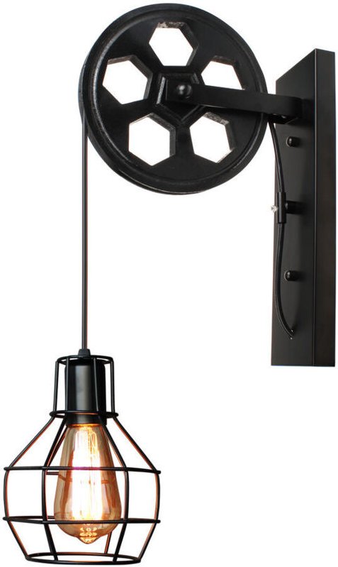 Wandleuchten Industrielle E27 Vintage Wandleuchten im Riemenscheibe aus Metall für Wohnzimmer Esszimmer Schlafzimmer (Sc...