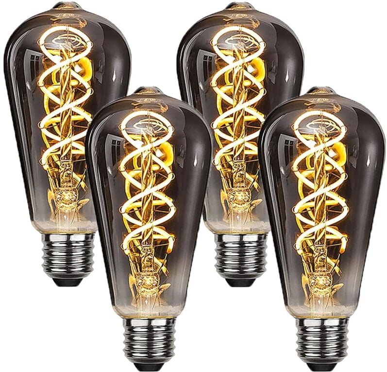 Oihpaw - Edison Vintage Glühbirne ST64 E27 4W 2700K led Glühbirne Nostalgie Vintage Antike Glühbirne 4 Stück Warmweiß