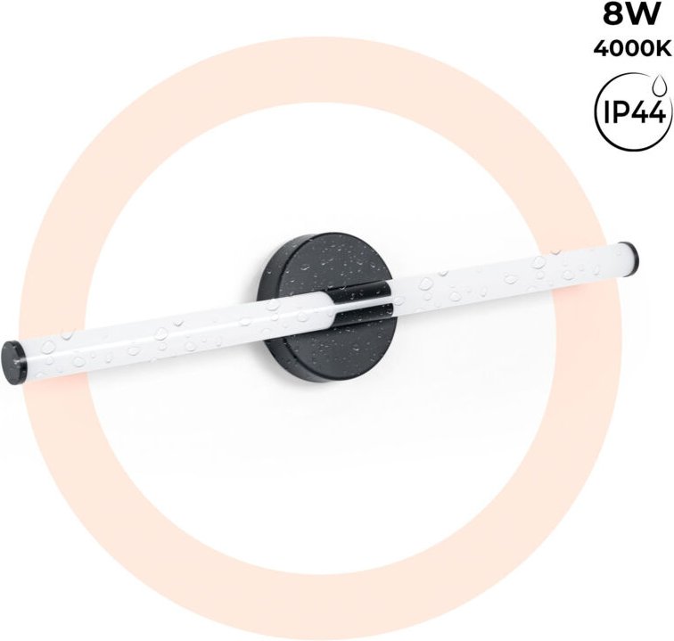 Tubularer LED-Wandstrahler für das Bad - 8W - 720lm - IP44 -