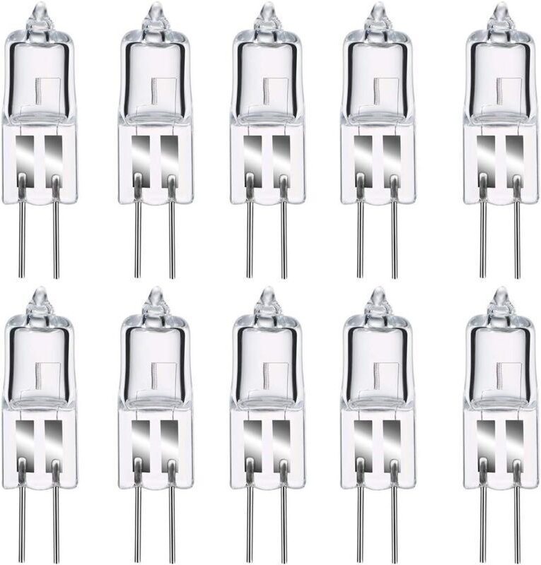 G4 20W 12V Halogenlampen, warmweiß 2800K, dimmbar, klare Kapsel, 10 Stück