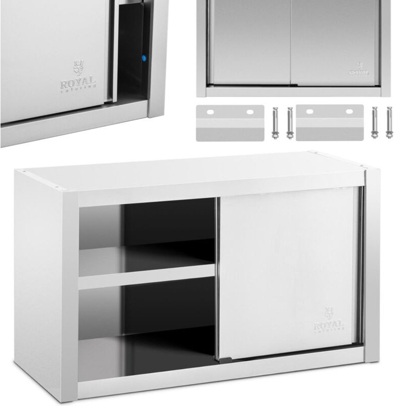 Royal Catering - Wandhängeschrank Schiebetür Hängeschrank Edelstahl Hängeoberschrank 100 x 45 cm