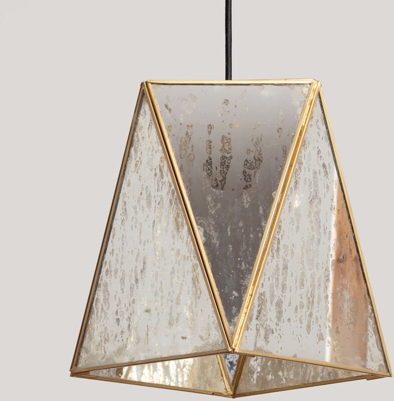 Pendelleuchte aus Metall und Glas Mattina Gold