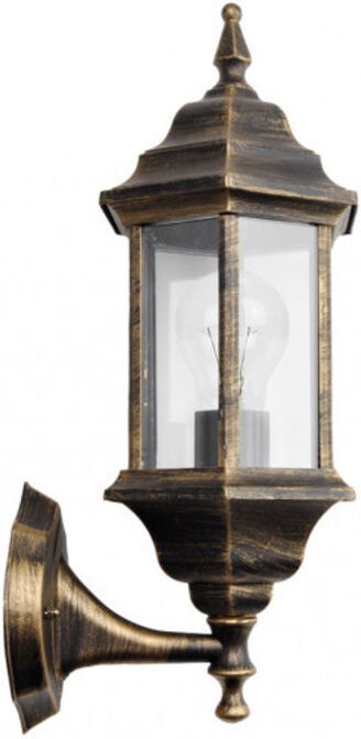 Fabrilamp - Wandleuchte ext.aluminium pollux peq.1xe27 schwarz/gold ip44 42x16x20 cm