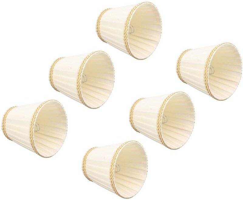 Ej.life - 6 Stück Kleiner Lampenschirm, Kleiner Kronleuchter Zum Aufstecken, Trommel Lampenschirm Tuch für Kronleuchter,...