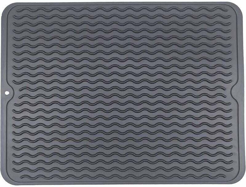 Küchen-Abtropfmatte, Geschirrabtropfmatte, umweltfreundliche Silikon-Trockenmatte, hitzebeständig, rutschfest und spülma...