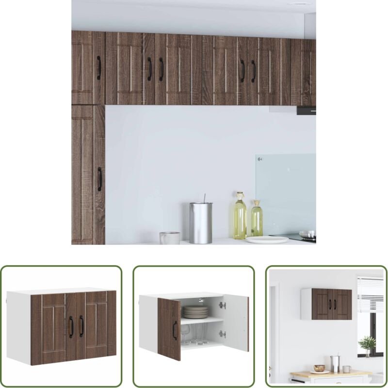 vidaXL Küchenwandschrank Braun - Küchenwandschrank mit Tür Braun Eichen-Optik 60 x 31 x 40 cm