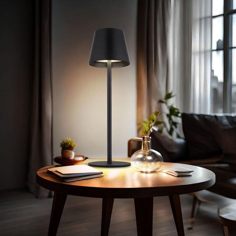 Globo Lighting - Außenleuchte Tischlampe Akku Tischleuchte Touchdimmer Flaschenaufsatz cct, schwarz, usb-c, led 3W 200Lm...