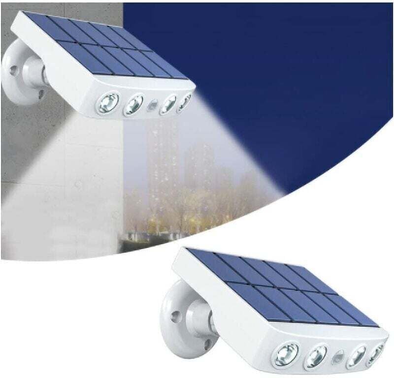 Leistungsstarkes Solar-Bewegungsmelderlicht, wasserdichte LED-Strahler für Garten, Wege und Straßen (weißes Licht mit we...